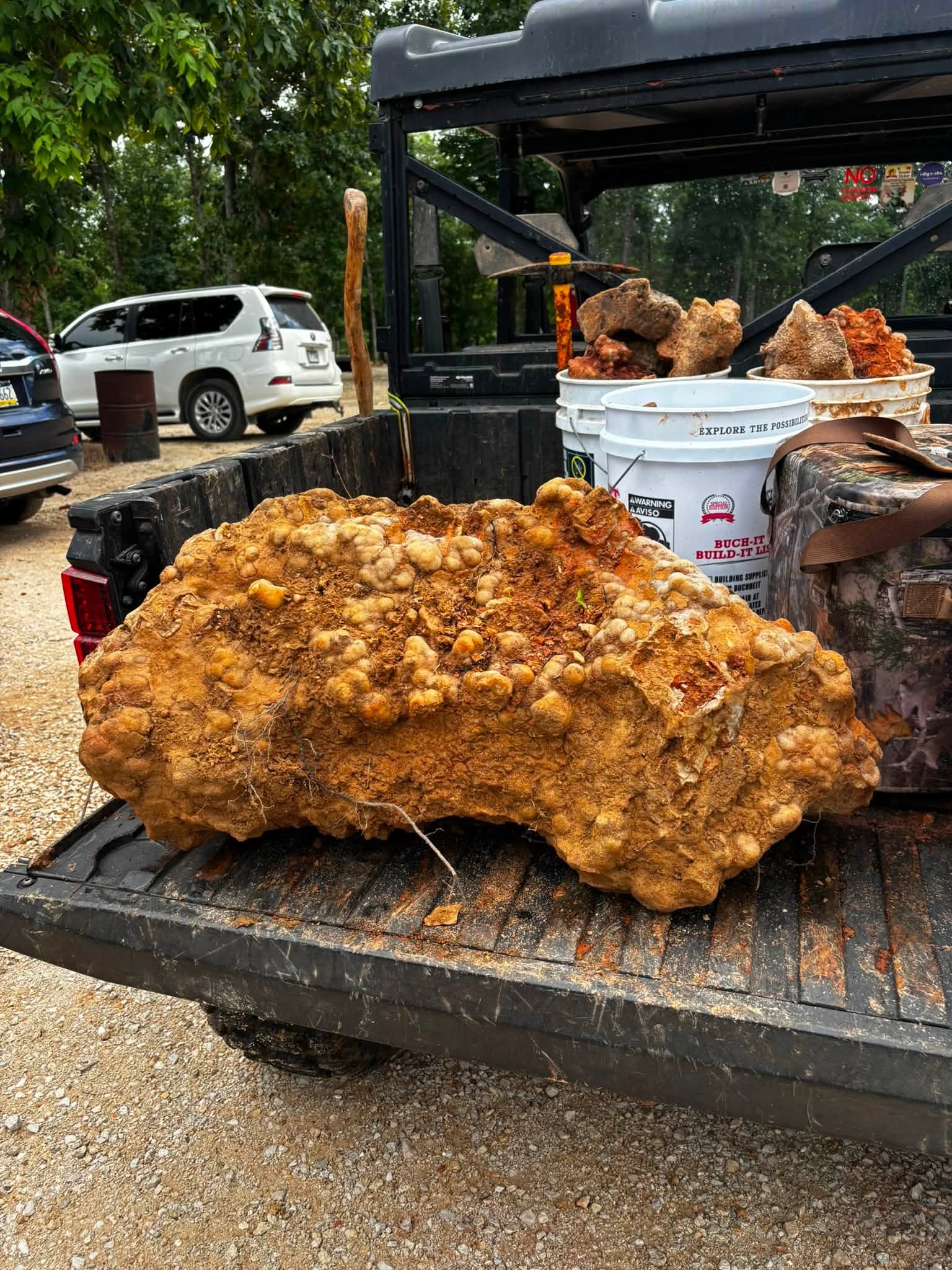 Large mineral find photographed at Haunted Ridge Rocks